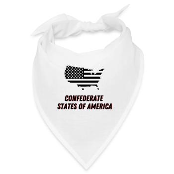 Conferderate States of America + Silhouette USA - Bandana - Weiß - Vorne
