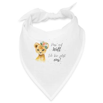 Löwenbaby 1jährige Mädchen erster Geburtstag - Bandana - Weiß - Vorne