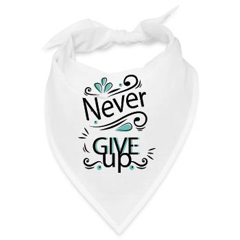 Never give up - Bandana - Weiß - Vorne