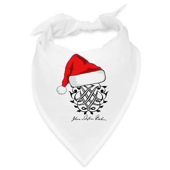 Bach Siegel / Monogramm / Wappen mit Nikolausmütze - Bandana - Weiß - Vorne