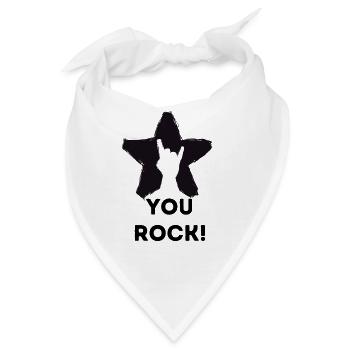 you rock! /du rockst/ Metal /Musik/Passion - Bandana - Weiß - Vorne