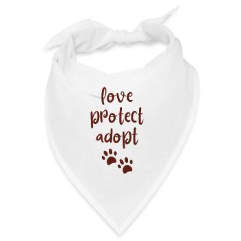 liebe, beschütze, adoptiere - Tierliebe /Haustiere - Bandana - Weiß - Vorne