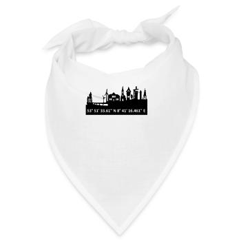 Cuxhaven Skyline - Bandana - Weiß - Vorne