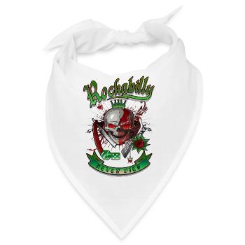 Rockabilly Skull - Bandana - Weiß - Vorne