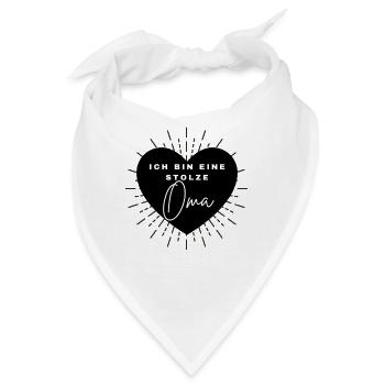 ICH BIN EINE STOLZE OMA -Omi Großmutter Großeltern - Bandana - Weiß - Vorne