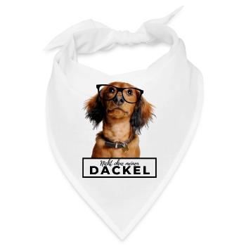 Nicht ohne meinen Dackel - Dackel mit Brille - Bandana - Weiß - Vorne