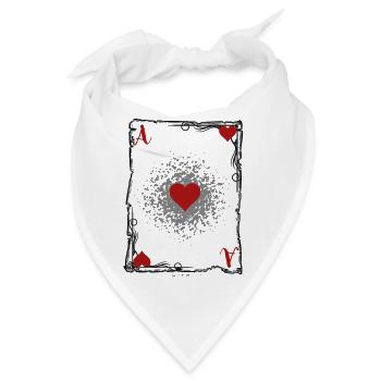 Das Herz-Ass. - Bandana - Weiß - Vorne