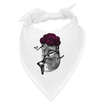 Tussi Fuchs mit Schwarzwälder Bollenhut und Tanga - Bandana - Weiß - Vorne