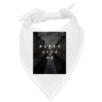 Never give up - Bandana - Weiß - Vorne