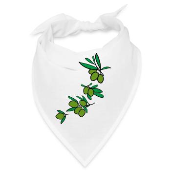 Frische grüne Oliven 2 - Bandana - Weiß - Vorne