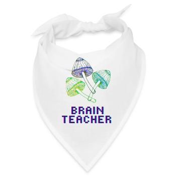 Brain Teacher Magic Mushrooms Pilze Trip - Bandana - Weiß - Vorne