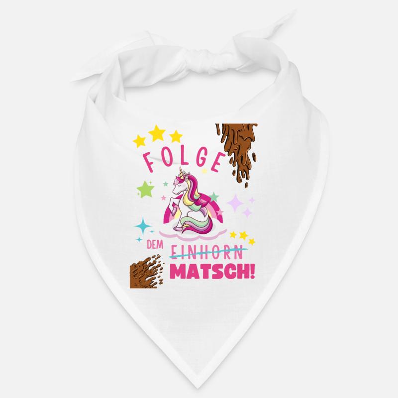 Muddy run shirt mud Matsch Lauf Einhorn obstacle - Bandana - Weiß