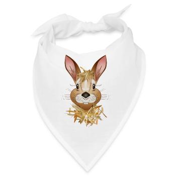 lustiger Hase versteckt sich im Stroh - Bandana - Weiß - Vorne