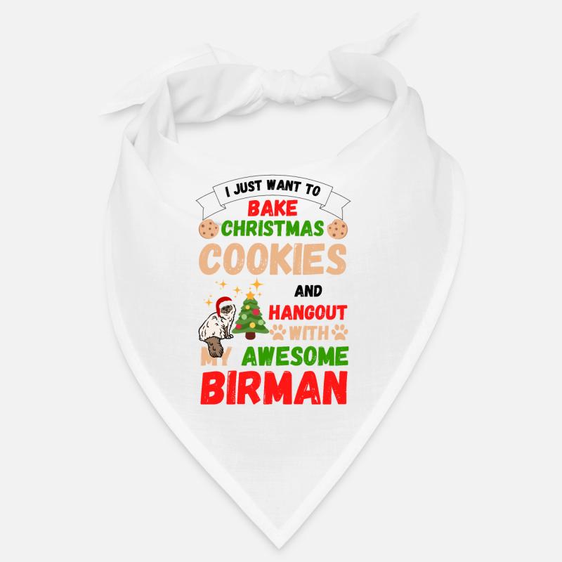 Chat birman de Noël cuisson de biscuits avec chat Bandana