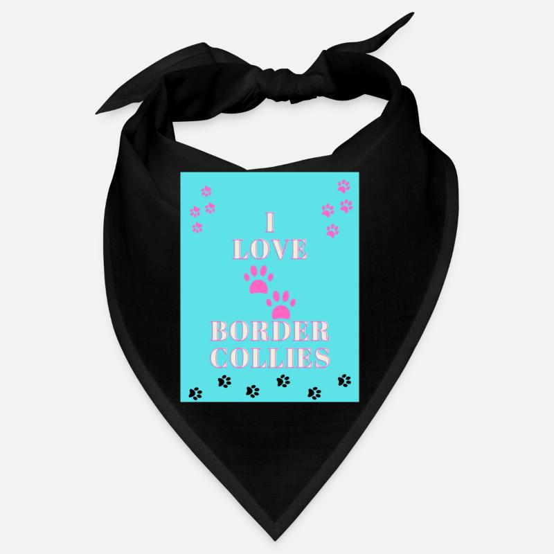 I Love Border Collies Tshirt Design Bandana