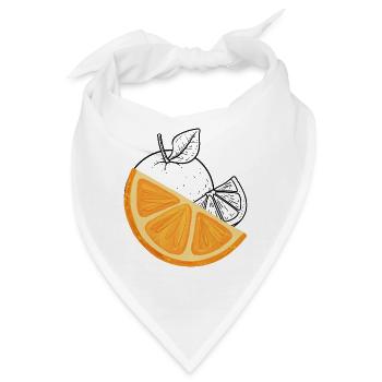 Orange - Bandana - Weiß - Vorne