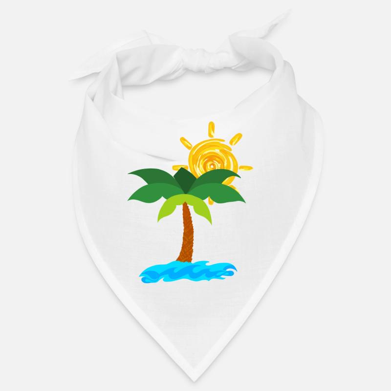 Palme - Bandana - Weiß