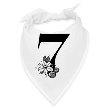 Zahl 7 - Bandana - Weiß - Vorne