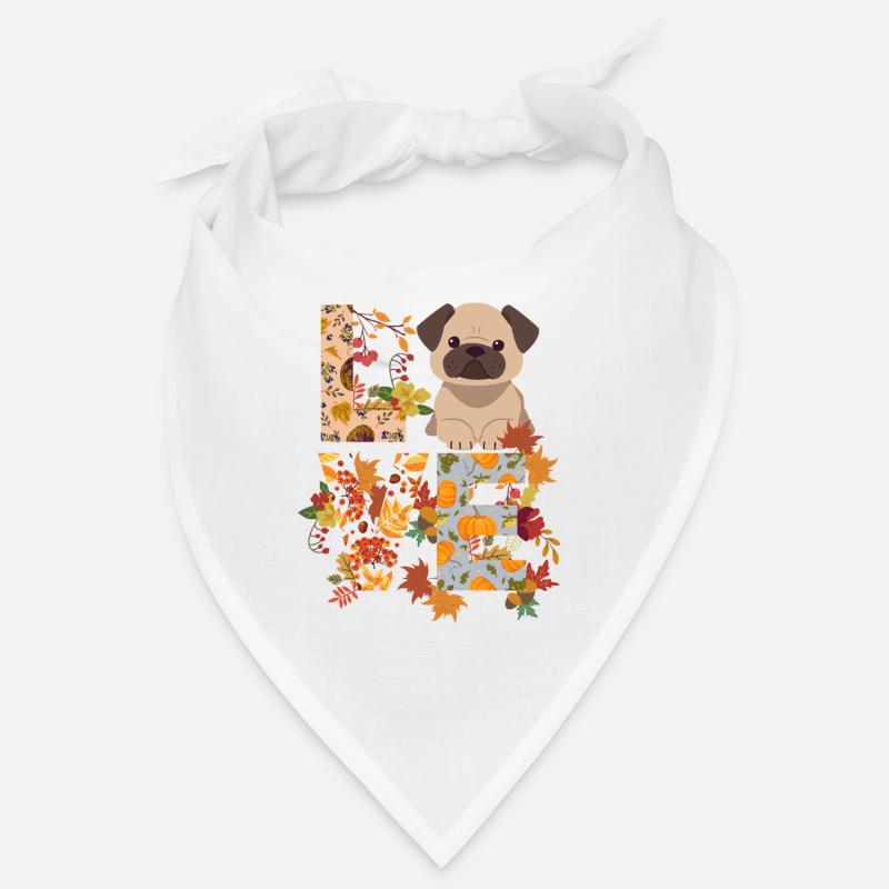 süßer Mops Hund Herbst Dankbarkeit Liebe Bandana