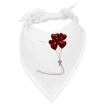 Ballons Herzen - Bandana - Weiß - Vorne
