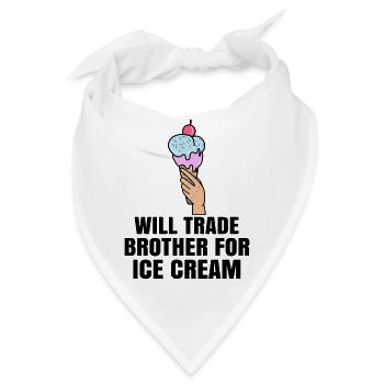 Lustig Statement Nachspeise Süßigkeiten Eis Lecker - Bandana - Weiß - Vorne