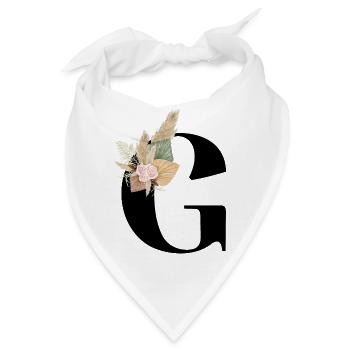 Buchstabe G blumig - Bandana - Weiß - Vorne