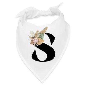 Buchstabe S blumig - Bandana - Weiß - Vorne