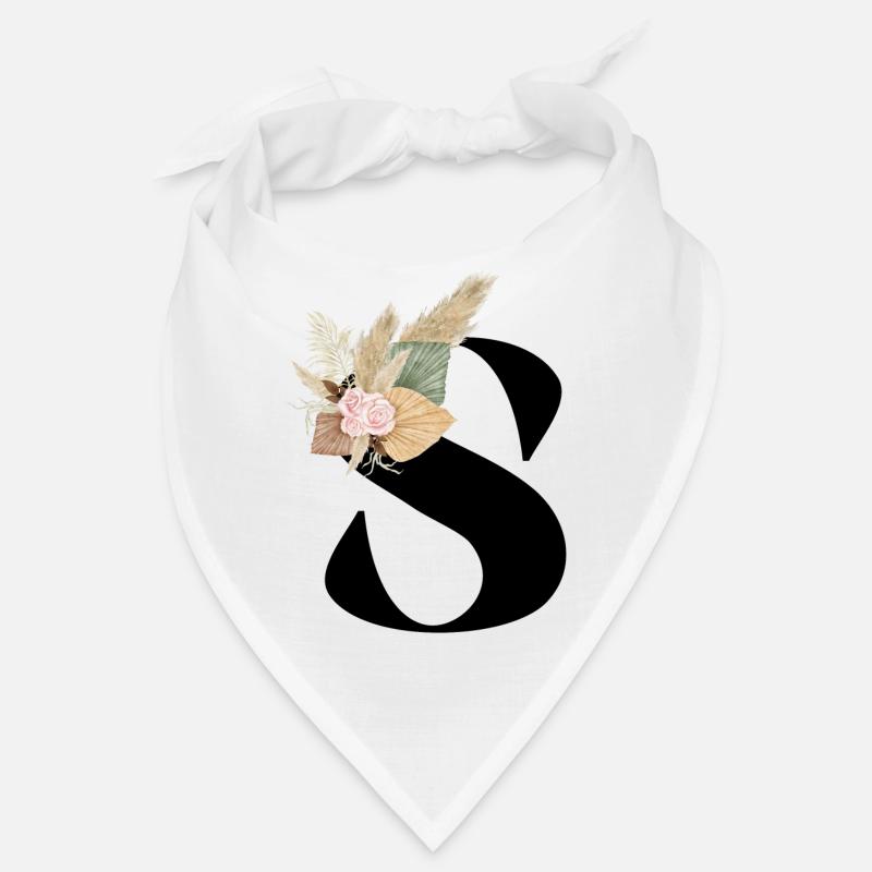 lettre S fleuris Bandana