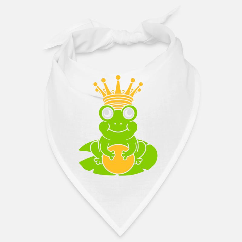 Enchanted Frog King sits water lily Bandana