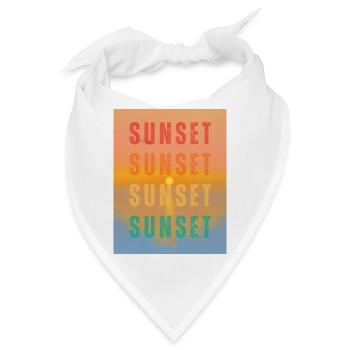 Sunset Sunset Sunset Sunset - Summer Vibes - Bandana - Weiß - Vorne