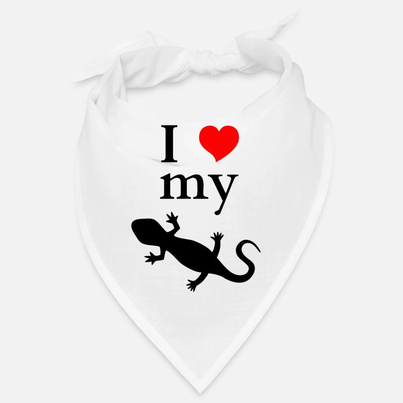 Léopard Gecko Amour Reptiles - Bandana - blanc