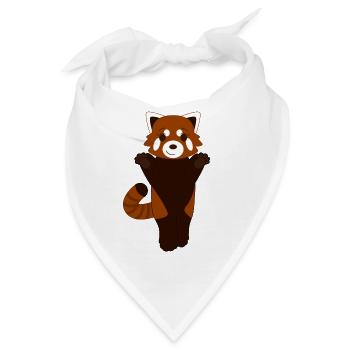 Roter Panda stehend - Bandana - Weiß - Vorne