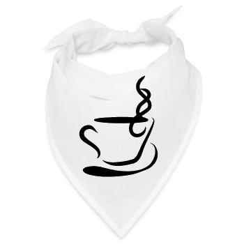 Kaffee Illustration Geschenkidee für Kaffeetrinker - Bandana - Weiß - Vorne