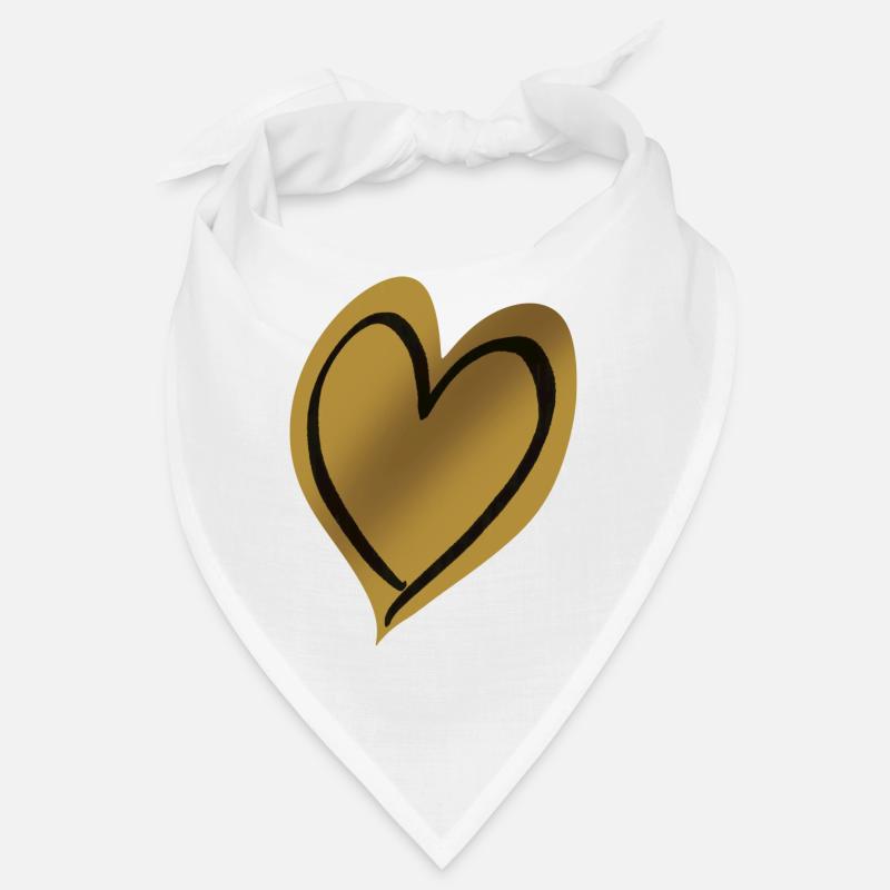 Herz Gold schwarz Bandana