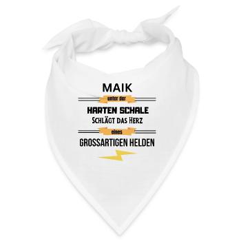 Maik unter harte Schale eines Großartigen Helden - Bandana - Weiß - Vorne