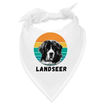 Landseer Hund, Neufundland, Rettungshund - Bandana - Weiß - Vorne
