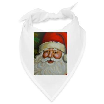 Weihnachtsmann (Santa Claus) Öl-Gemälde - Bandana - Weiß - Vorne
