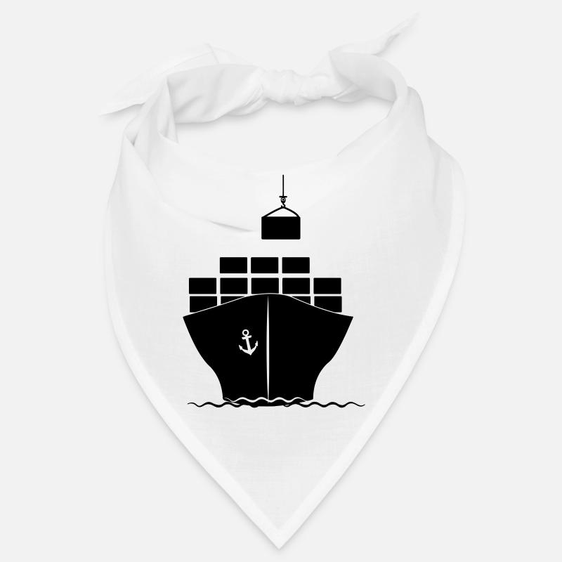Sea container boat with crane loading Bandana