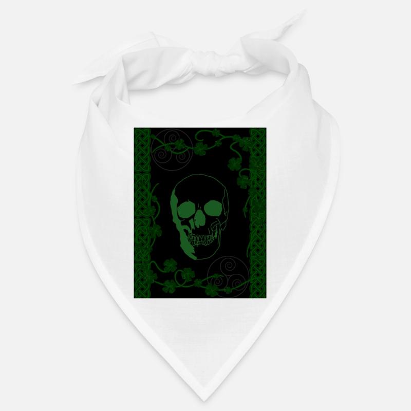 Crâne vert - Bandana - blanc