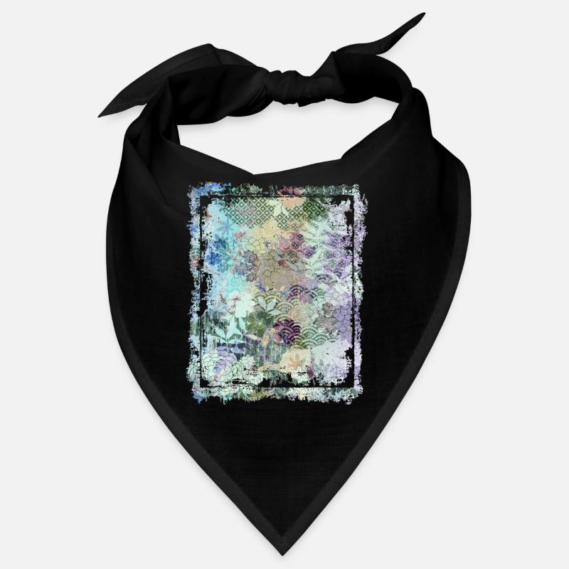 Japanese Floral Pattern Chrysanthemum Cherry Bandana