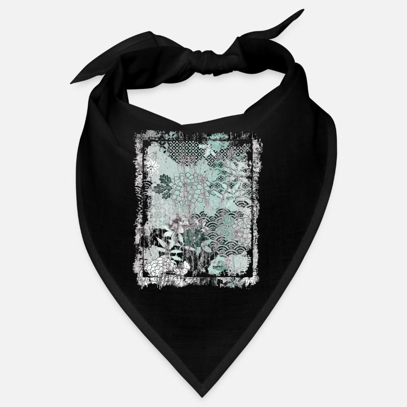 Japanese Floral Pattern Chrysanthemum Cherry Bandana