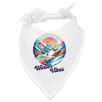 Winter Vibes | Winter | Skifahren | Illustration - Bandana - Weiß - Vorne