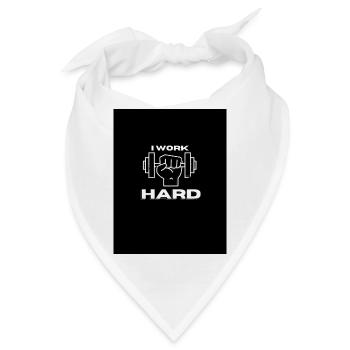 Ich arbeite HART - Bandana - Weiß - Vorne