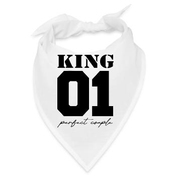 King and Queen King couple black - Bandana - Weiß - Vorne