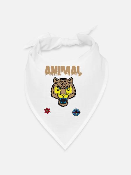 Dessin de visage de tigre - Bandana - blanc