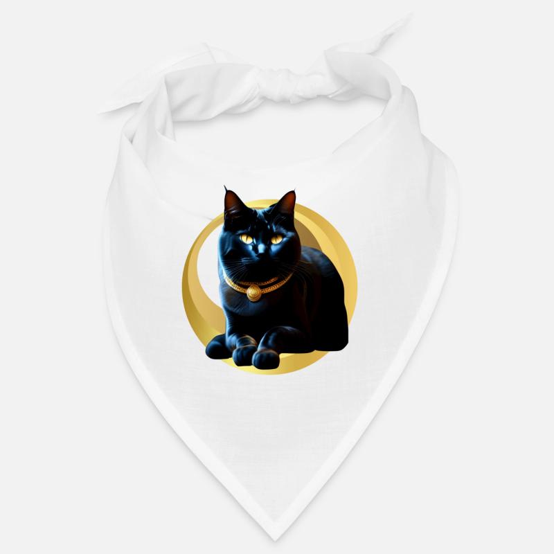Chat noir collier doré Bandana