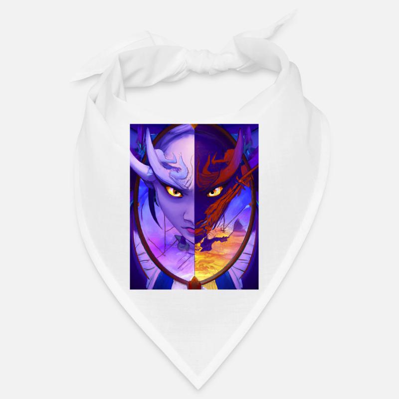 Samurai Dragon Blick in den Spiegel Mirror Image Bandana