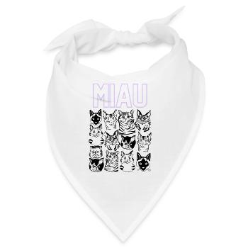 MIAU Katzen - Bandana - Weiß - Vorne