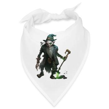 Zombie Zauberer Kobold mit Stab - Bandana - Weiß - Vorne