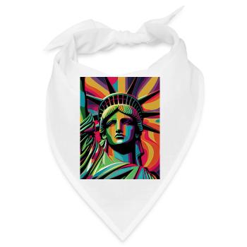 Bunte Freiheitsstatue - Bandana - Weiß - Vorne
